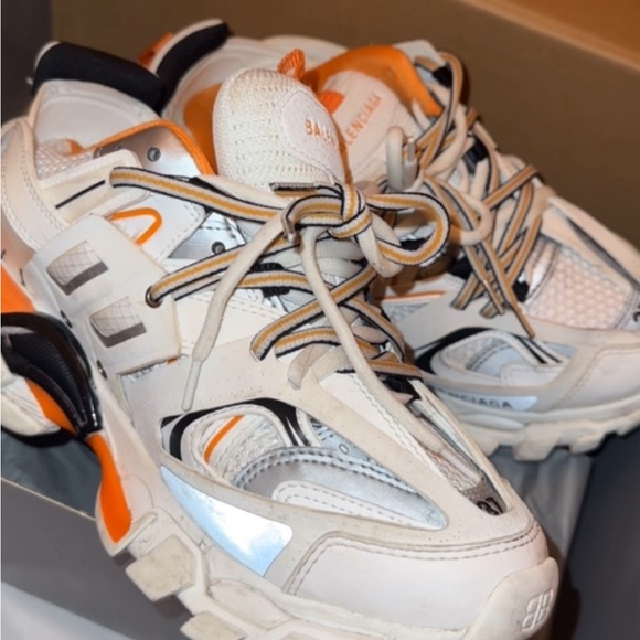 Balenciaga Track Sneakers orange/ white/ silver Sz 37 Women